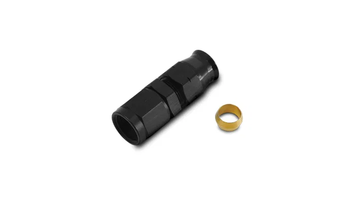 16445 – VIBRANT Tube End Fitting, -6AN Female to 5/16 Inch Tube Straight Anodized Black Aluminum Single